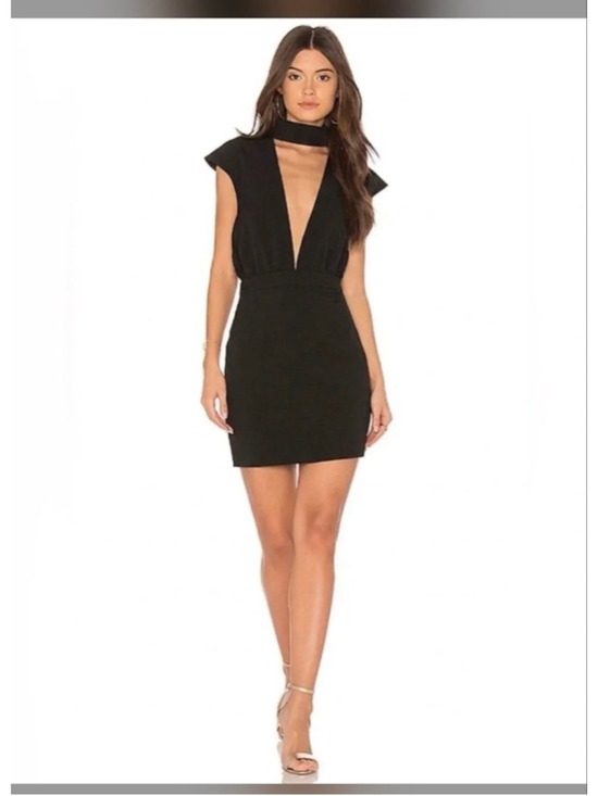 AQ/AQ Dresses & Skirts - Women's AQ/AQ Black Deep V-Neck Mini Dress Size 0